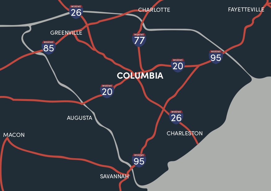 Columbia SC Driving Map
